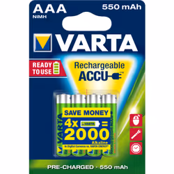 Varta Ready2Use HR03 4pcs, Batterie rechargeable, AAA, Hybrides nickel-métal (NiMH), 4 pièce(s), 550 mAh