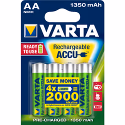 Varta Ready2Use HR06 1350 mAh, Batterie rechargeable, AA, Hybrides nickel-métal (NiMH), 4 pièce(s), 1350 mAh, Vert