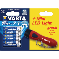 Varta High Energy, Batterie à usage unique, AA, Alcaline, 1,5 V, 8 pièce(s), Bleu, Métallique