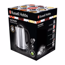 Russell Hobbs Victory bouilloire 1,7 L 2400 W Noir, Acier inoxydable