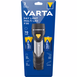 Varta Day Light Multi LED F30, Lampe torche, Noir, Argent, Jaune, Synthétique ABS, Aluminium, Caoutchouc, LED, 14 lampe(s), 7 ...