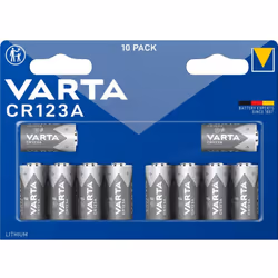 Varta 06205, CR123A, Lithium, 3 V, 10 pièce(s), 1430 mAh, Bleu, Gris
