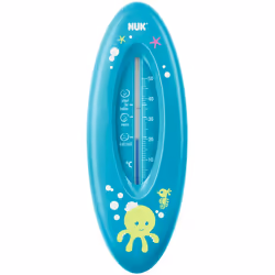 Assurez-vous de la bonne température de l’eau du bain de votre bébé. Le thermomètre enfant pour le bain NUK Ocean est un acce ...