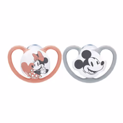 NUK Disney Mickey Mouse, Tétine pour bébé classique, Orthodontique, Silicone, Fille, 2 pièce(s)