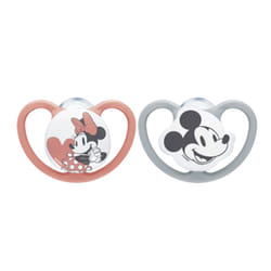 NUK Disney Mickey Mouse Tétine pour bébé classique Orthodontique Silicone Gris, Rouge