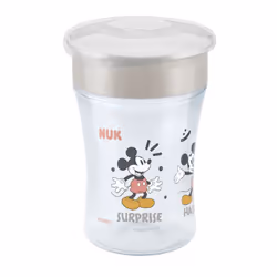 NUK Disney Mickey Mouse Magic Cup 230ml, Unique, 0,23 L, Gris, Polypropylène, Tasse, Boissons rafraîchissantes