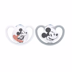 NUK Disney Mickey Mouse, Tétine pour bébé classique, Orthodontique, Silicone, Garçon, 2 pièce(s)