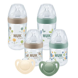NUK Nature Perfect biberon 150 ml Beige, Marron, Vert, Transparent 260 ml Polypropylène (PP)