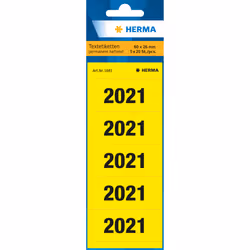 HERMA 1681, Jaune, Rectangle, Permanent, Noir sur jaune, 60 x 26, 60 mm