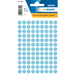 HERMA Étiquettes universelles Ø 8 mm rondes, bleues, papier mat, 540 pcs