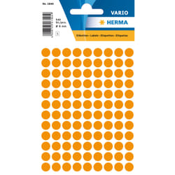 HERMA Étiquettes universelles Ø 8 mm rondes, oranges fluo, papier mat, 540 pcs