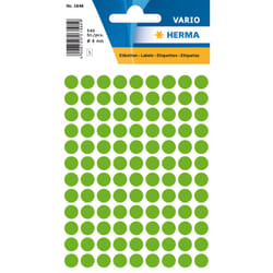HERMA Étiquettes universelles Ø 8 mm rondes, vertes fluo, papier mat, 540 pcs
