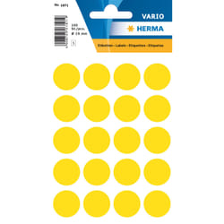HERMA Étiquettes universelles Ø 19 mm rondes, jaunes, papier mat, 100 pcs