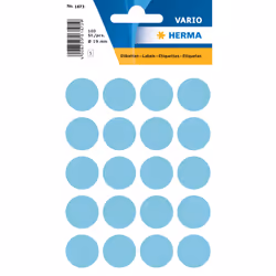 HERMA Étiquettes universelles Ø 19 mm rondes, bleues, papier mat, 100 pcs, Bleu, Cercle, Universel, Cellulose, Mat, Allemagne