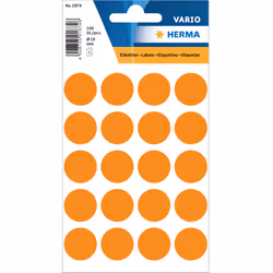 HERMA 1874, Orange, Rond, Permanent, Papier, FSC® Mix Credit, 1,9 cm