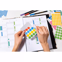 HERMA Étiquettes/pastilles de couleur Ø 19 mm rondes, bleues, papier mat, support perforé, 1280 pcs