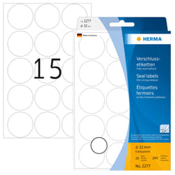 HERMA 2277 étiquette auto-collante Cercle Transparent 240 pièce(s)