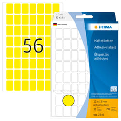 HERMA Étiquettes universelles 12x18 mm, jaunes, papier mat, inscription à main, 1792 pcs
