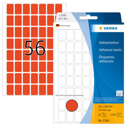 HERMA Étiquettes universelles 12x18 mm, rouges, papier mat, inscription à main, 1792 pcs