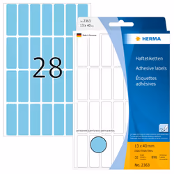 HERMA Étiquettes universelles 13x40 mm, bleues, papier mat, inscription à main, 896 pcs, Bleu, Rectangle aux angles arrondis, ...