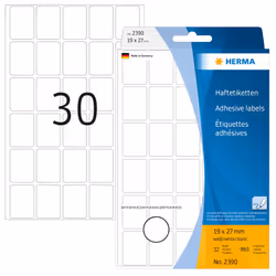HERMA Étiquettes universelles 19x27 mm, blanches, papier mat, inscription à main, 960 pcs, Blanc, Rectangle aux angles arrond ...