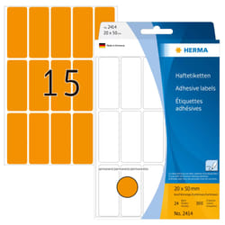 HERMA Étiquettes universelles 20x50 mm, oranges fluo, papier mat, inscription à main, 360 pcs