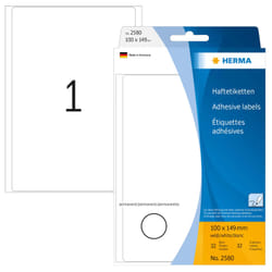 HERMA Étiquettes universelles 100x149 mm, blanches, papier mat, inscription à main, 32 pcs