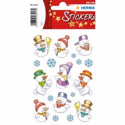 HERMA Stickers Bonshommes de neige, Papier, Multicolore, Permanent, Snowmen, Noël, 27 pièce(s)
