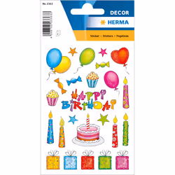 HERMA 3363, Papier, Multicolore, Permanent, Anniversaire, Garçon/Fille, 46 pièce(s)