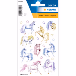 HERMA 3427, Papier, Multicolore, Licorne, Permanent, 18 pièce(s), 2 feuilles