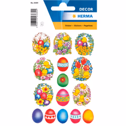 HERMA 3689, Papier, Multicolore, Permanent, Pâques, 45 pièce(s), 3 feuilles