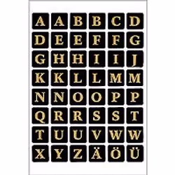 HERMA Letters 13x13mm A-Z film black gold embossed 2 sheets, Or, 13 mm, 13 mm, 2 feuilles