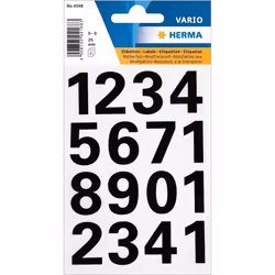 HERMA Numbers 25mm 0-9 weatherproof film black 1 sheet