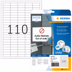 HERMA Étiquettes amovibles A4 38.1x12.7 mm, blanches, Movables/amovibles, papier mat, 2750 pcs, Blanc, Imprimante d'étiquette ...