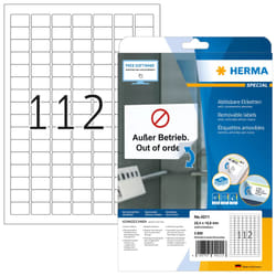 HERMA Étiquettes amovibles A4 25.4x16.9 mm, blanches, Movables/amovibles, papier mat, 2800 pcs