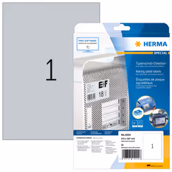 HERMA 4224, Argent, Rectangle, Permanent, A, Polyester, Mat