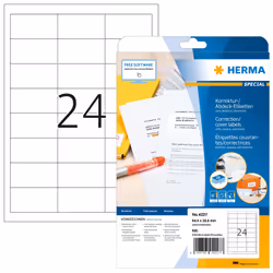 HERMA Étiquettes couvrantes/correctrices A4 64.6x33.8 mm, blanches, papier mat, opaques, 600 pcs, Blanc, Imprimante d'étiquet ...