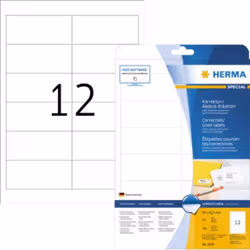 HERMA Étiquettes couvrantes/correctrices A4 97x42.3 mm, blanches, papier mat, opaques, 300 pcs, Blanc, Imprimante d'étiquette ...