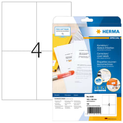 HERMA Étiquettes couvrantes/correctrices A4 105x148 mm, blanches, papier mat, opaques, 100 pcs
