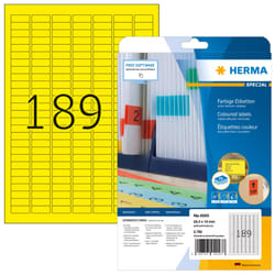 HERMA Étiquettes couleur A4 25.4x10 mm, jaunes, papier mat, 3780 pcs