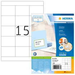 HERMA Étiquettes Premium A4 70x50.8 mm, blanches, papier mat, 1500 pcs