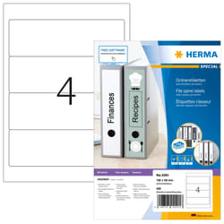 HERMA Étiquettes classeur A4 192x59 mm, blanches, papier mat, opaques, 400 pcs