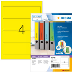 HERMA Étiquettes classeur A4 192x61 mm, jaunes, papier mat, opaques, 400 pcs