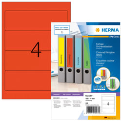 HERMA Étiquettes classeur A4 192x61 mm, rouges, papier mat, opaques, 400 pcs