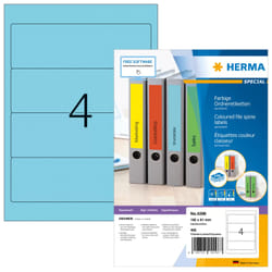 HERMA Étiquettes classeur A4 192x61 mm, bleues, papier mat, opaques, 400 pcs