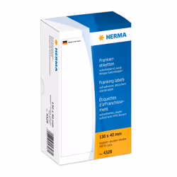 HERMA 4328, Blanc, Rectangle, Papier, Allemagne, 130 mm, 40 mm