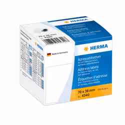 HERMA 4340, Blanc, Papier, Mat, Allemagne, 7 cm, 3,8 cm