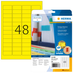 HERMA Étiquettes couleur A4 45.7x21.2 mm, jaunes, papier mat, 960 pcs
