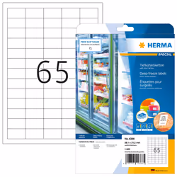 HERMA Étiquettes pour surgelés A4 38.1x21.2 mm, blanches, papier mat, 1625 pcs, Blanc, Imprimante d'étiquette adhésive, A4, P ...