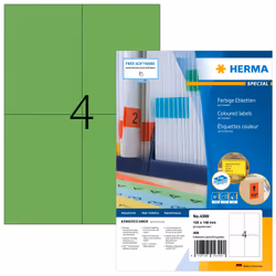 HERMA 4399, Vert, Rectangle, Permanent, Papier, Mat, Laser/a jet d'encre